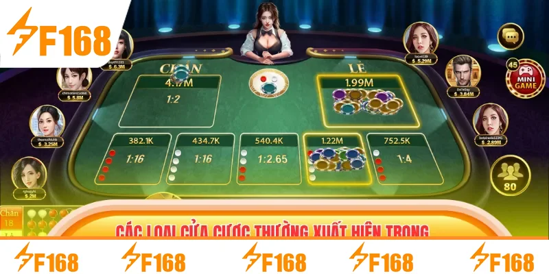 Các loại cửa cược thường xuất hiện trong game
