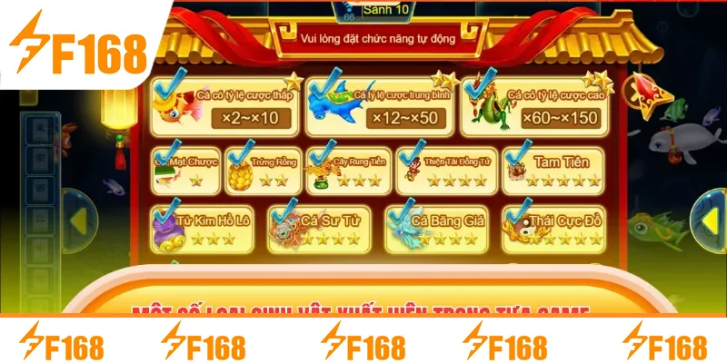 Một số loại sinh vật xuất hiện trong tựa game